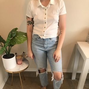 American Eagle button up top